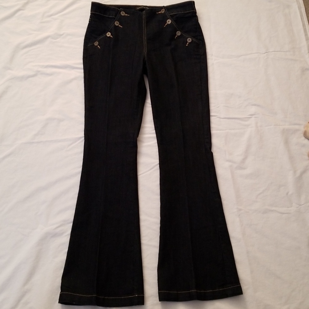 RUE 21 High-Rise Dark Wash Blue Denim Sailor Jeans